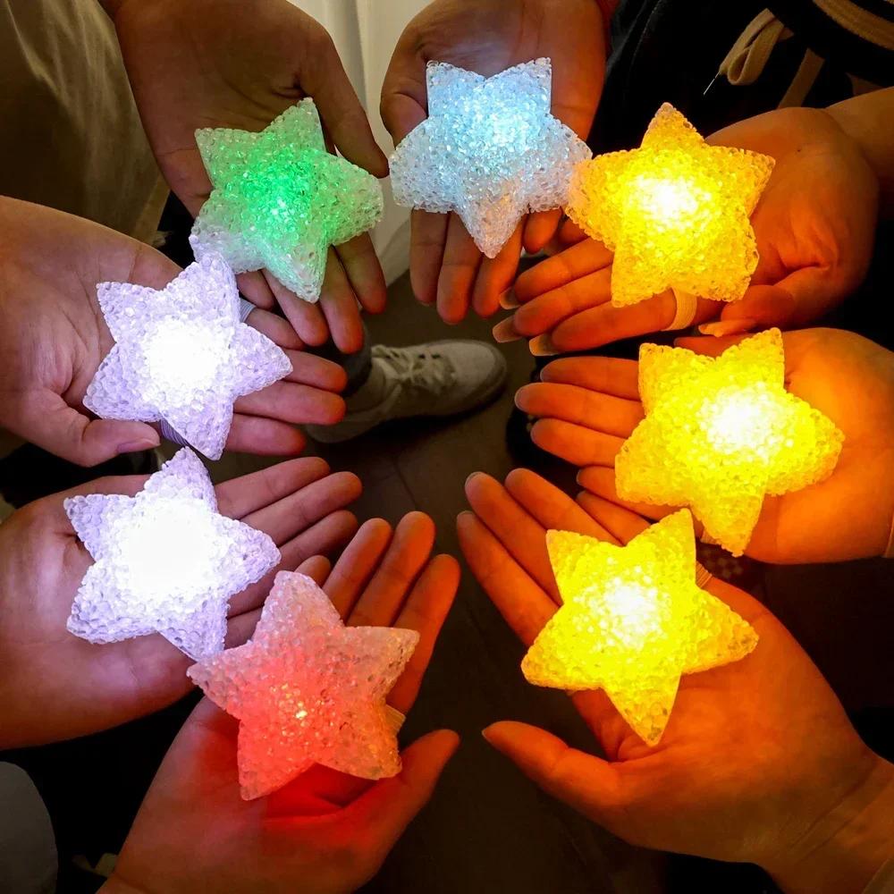 Star Handheld LED Light Cute Acrylic Star Shaped Night Light Anti-slip Band Light Lamp for Dance Performance Stage Photo Prop