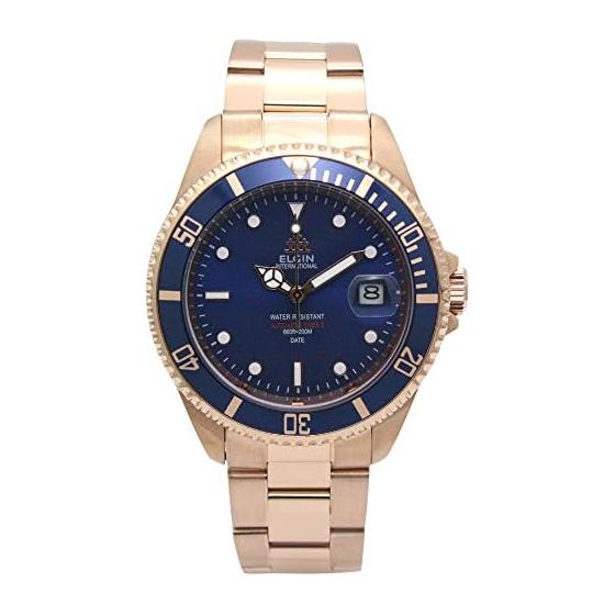 [Elgin] Автоматические часы для дайвинга FK1405PG-BL Мужские розовое золото