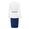Trolman Women's Elegant White Suit Dress Two-Piece Set