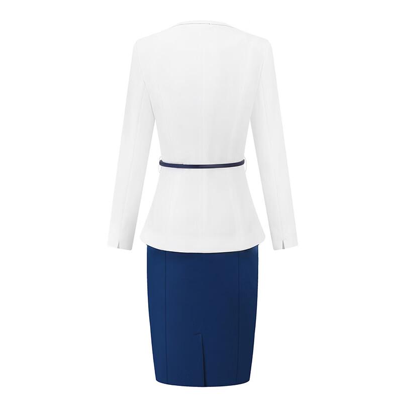 Trolman Women's Elegant White Suit Dress Two-Piece Set