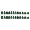 30pcs Dark Green Wearable Nail Patches, Solid Color Fake Nails, Almond Nail Patches, Adhesive Style, Detachable Nail Patches