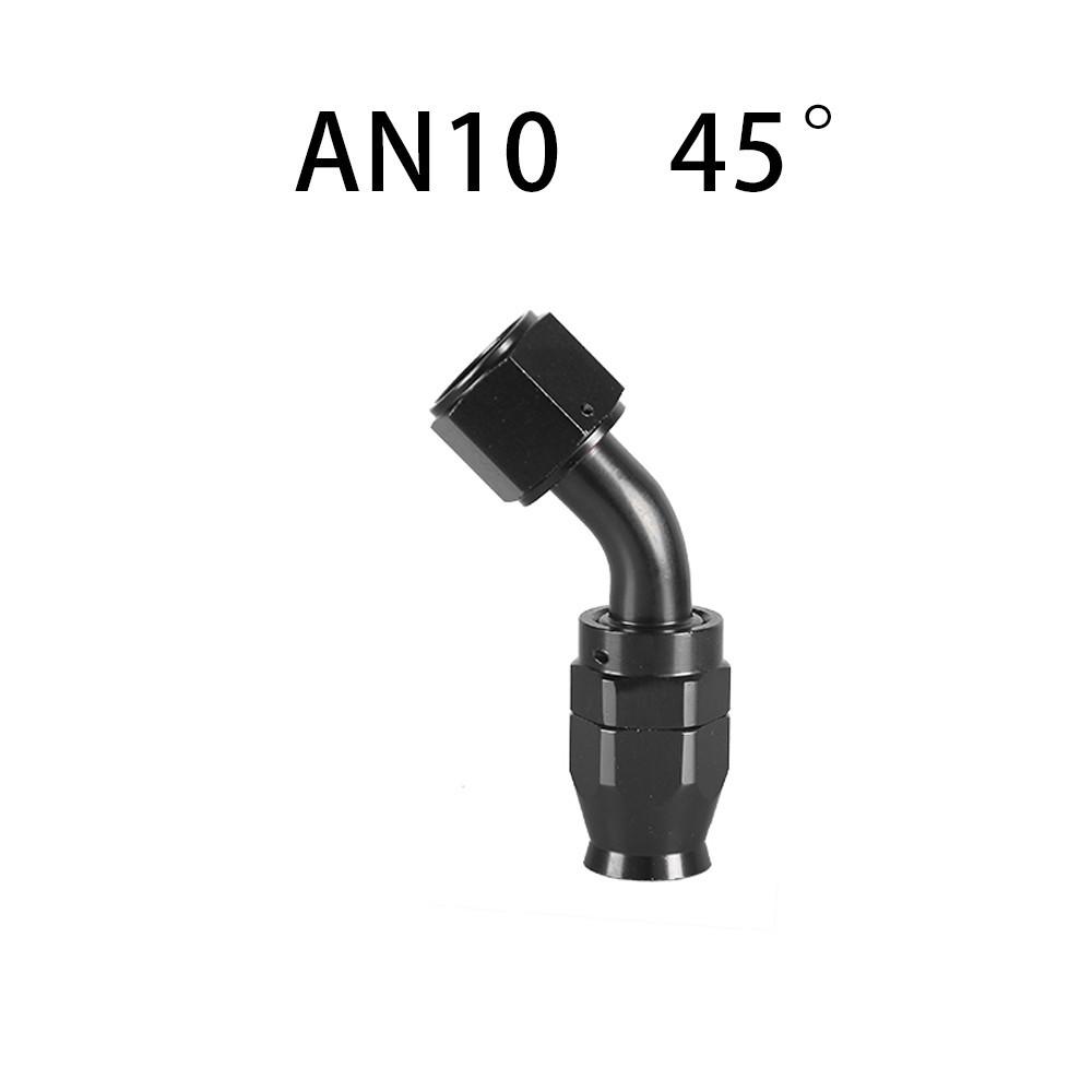 AN4/6/8/10/12 Straight 0°/45°/90°/120°/180° Degree PTFE Oil Fuel Swivel Hose End Fitting Oil Hose End Adaptor Kit Black