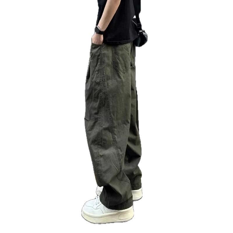 [Overalls] Multi-color Scimitar Wide-leg Pants Casual Pants Overalls Men's Autumn American Men's and Women's Tide Brand Splicing