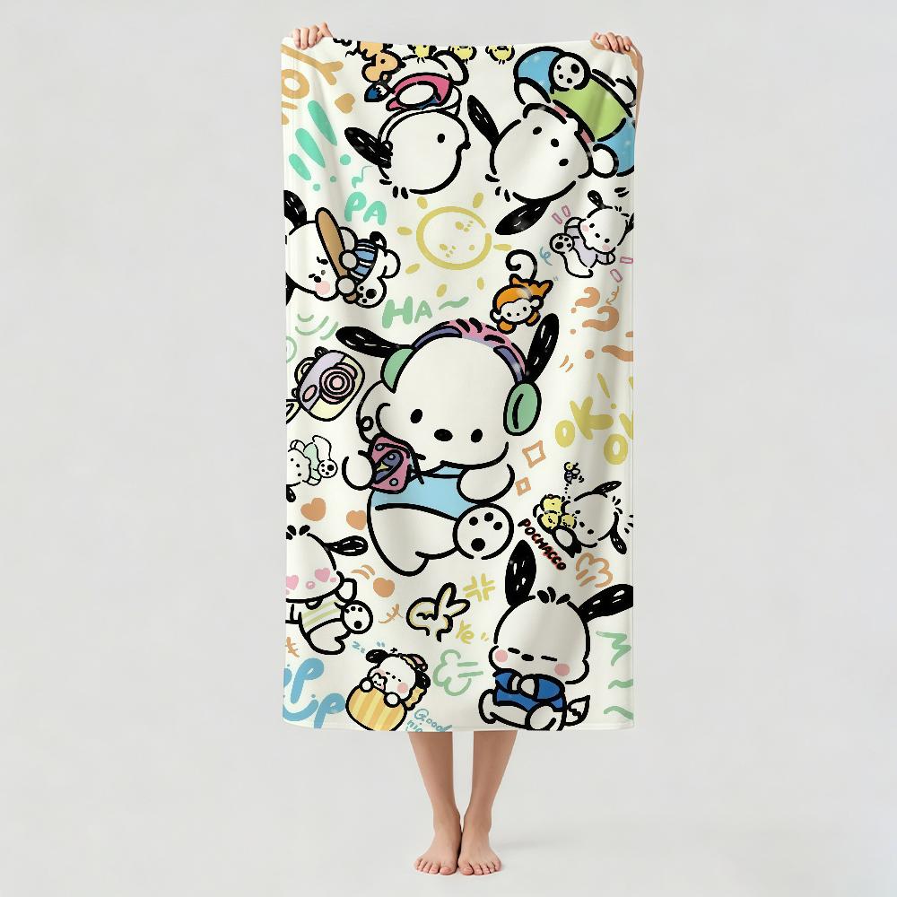 Cartoon cute P-Pochacco Towel Drying Bath Towel Applicable To Light Swimming Camping Yoga Beach Out