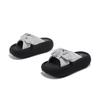 Bow Rhinestone Thick-bottomed One-word Slippers for Women To Wear 2025 New Fashionable Versatile Beach Slippers