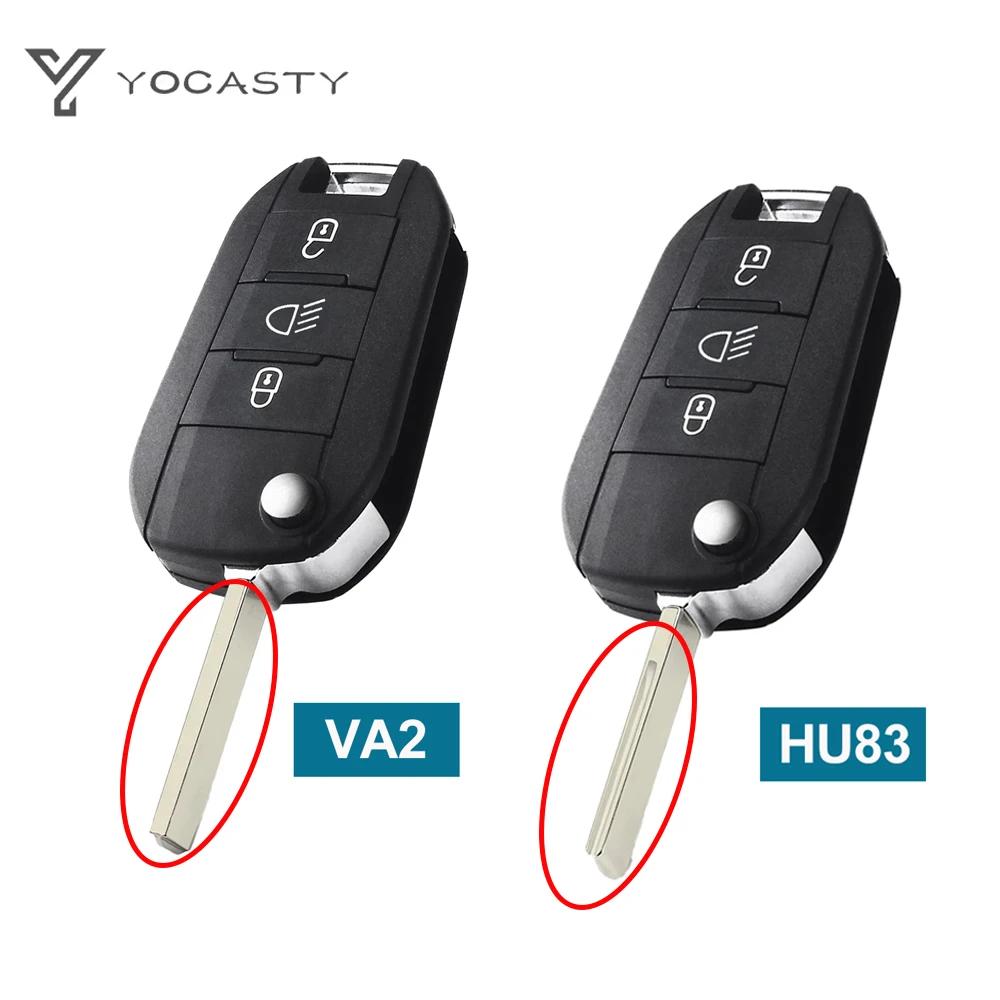 Yocasty Capa de Chaveiro de Carro Flip de 3 Botões Para Citroen Aircross Para Peugeot C3 C4 308 208 508 3008 5008 Com Va2/Hu83