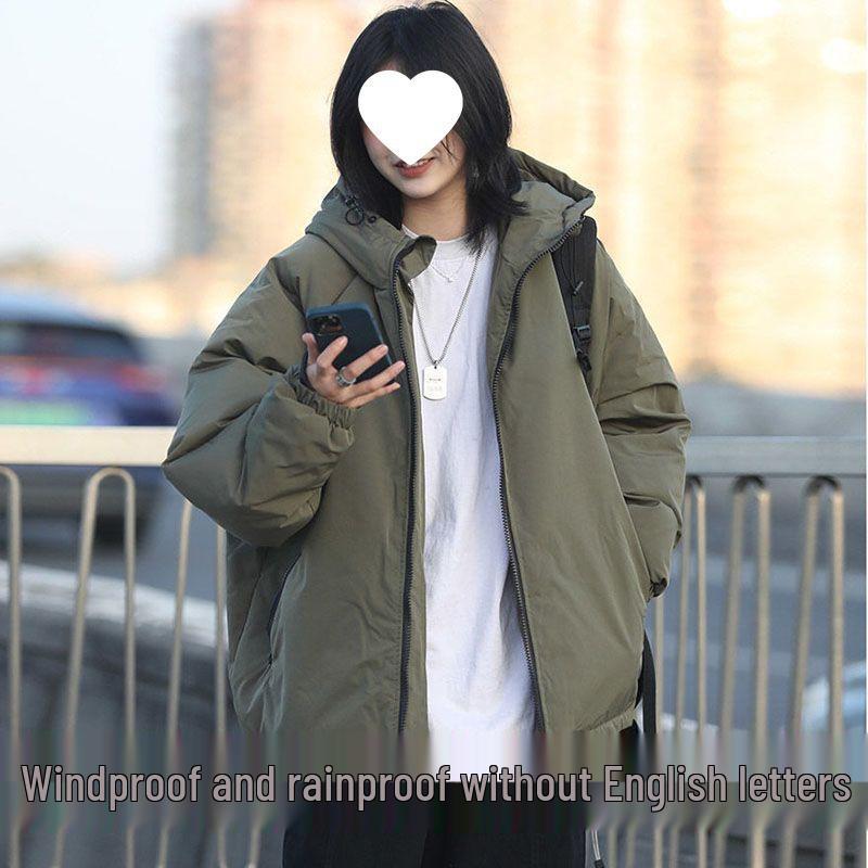 Women's Thickened Fleece-Lined Cotton Jacket, Japanese Academy Style, Unisex Warm Hooded Winter Coat