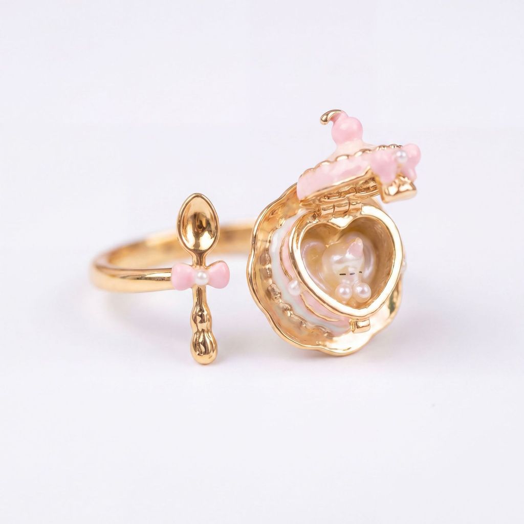 Cartoon Heart Shaped Pendant Necklace With Gold Plating For Casual Wear