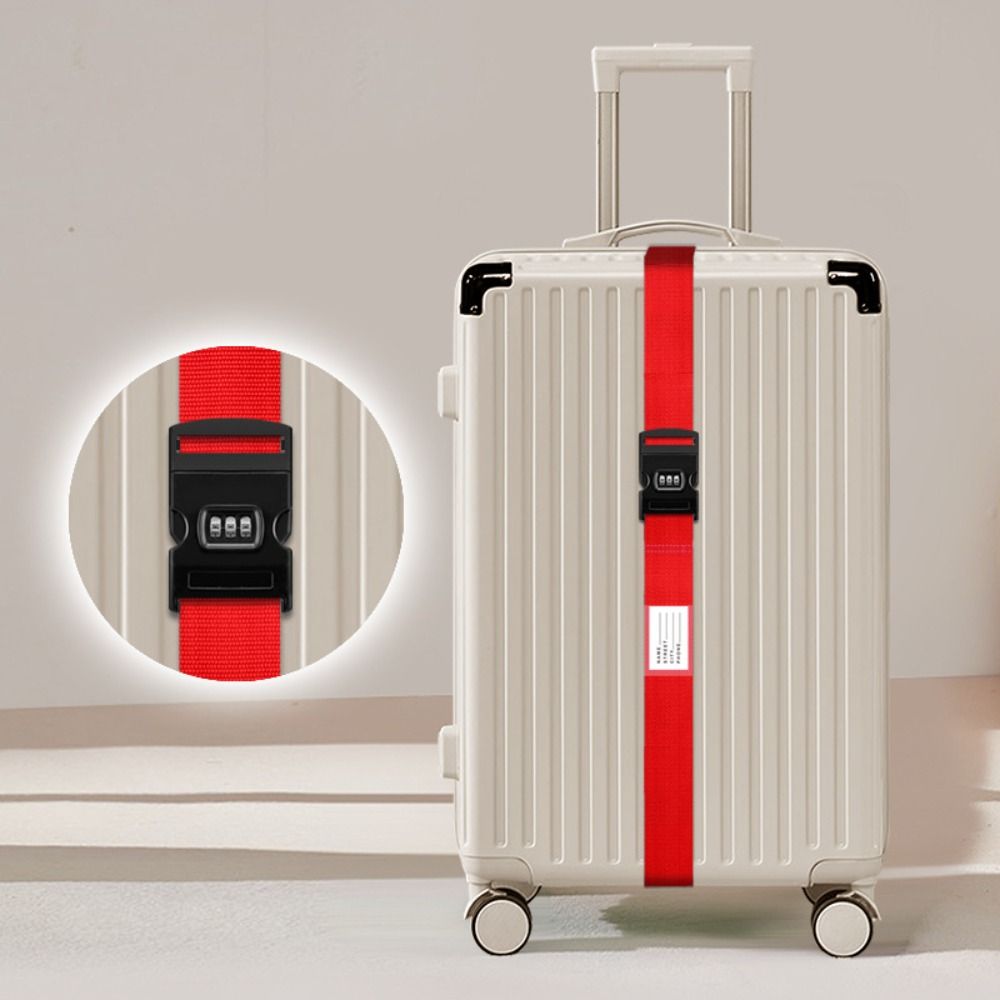 Password Lock Luggage Buckle Strap Name Sticker Anti-lost Travel Suitcase Accessories Durable Adjustable Baggage Belts
