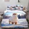 Cute Alpaca Realistic Printing Bed Three-Piece Set, Bedding, Digital Printing Bedding