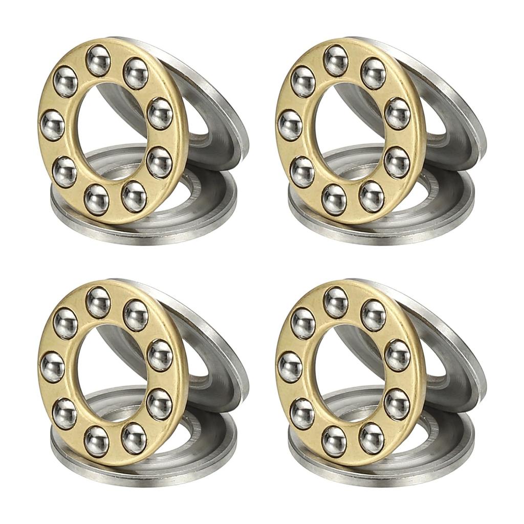 PATIKIL 4pcs 8x16x5mm Chrome Steel Thrust Ball Bearing for Miniature Single Row Roller Miniature