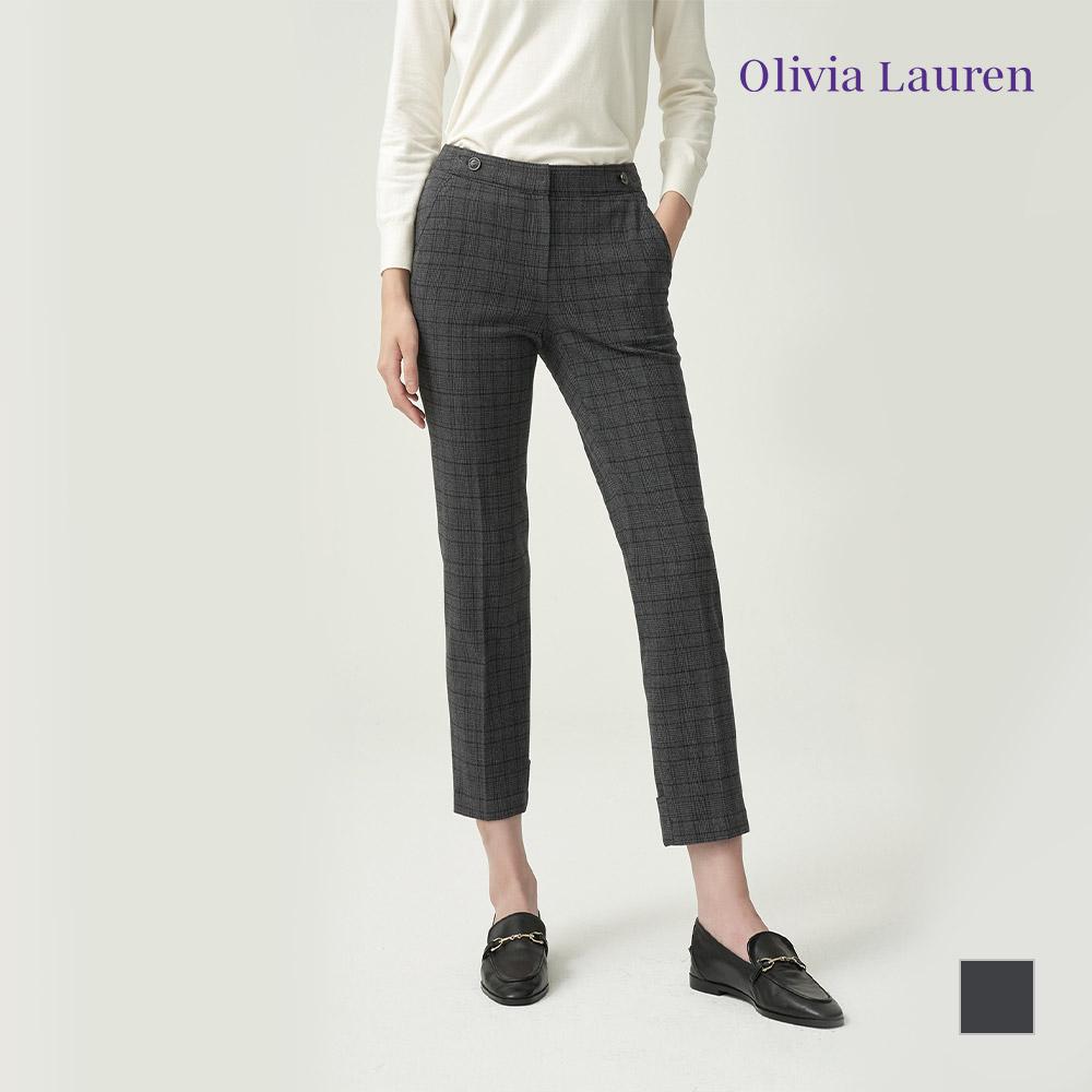 OLIVIALAUREN Checked Straight Pants_Vocdlxw9391