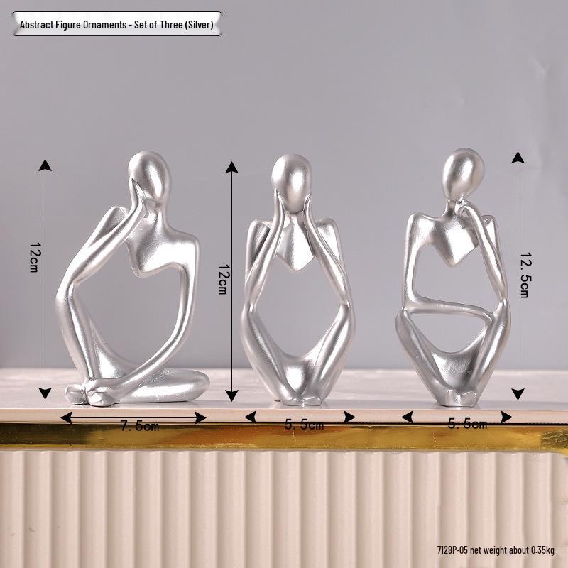 Cross-border Mini Figure Sitting Posture Resin Ornaments Set for Home & Office Decor
