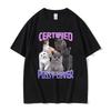 T-shirts Graphiques Meme Chat Drôle Amoureux de Chatte Certifié Homme Femme Kawaii Blague Humour T-shirts T-shirt Décontracté d'Été pour Homme