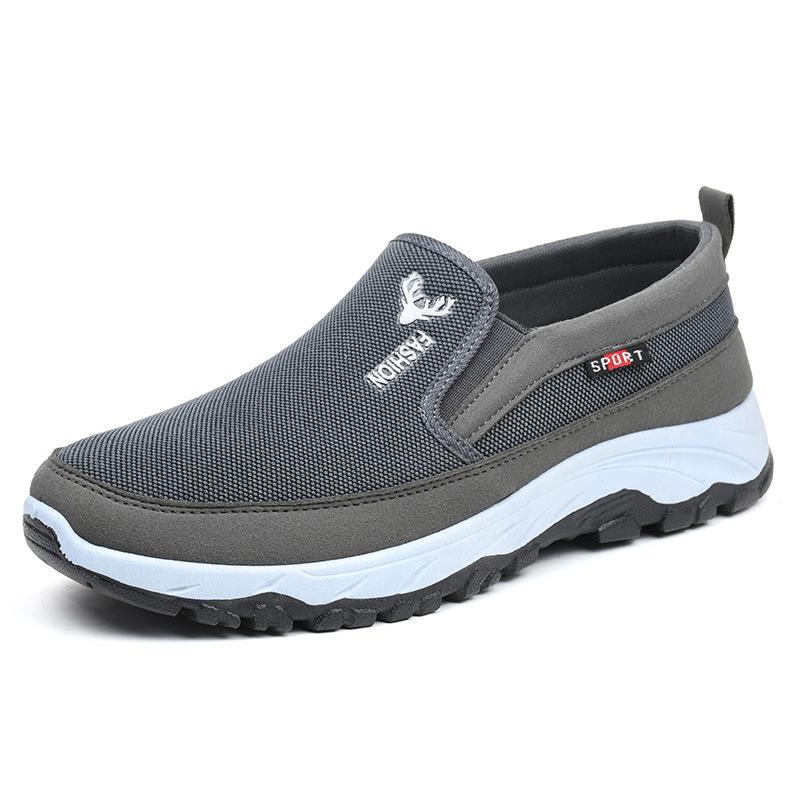 

Men s Shoes Mesh Breathable Casual Shoes Slip on Loafers Outdoor Light Walking Flats Soft Sole Comfort Driving Shoes Men Sneaker 44 сірий