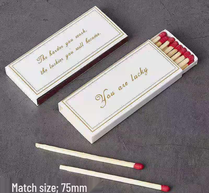 Match Scented Candle Gift Set: Long Stem Wooden Matches (75mm) Souvenir