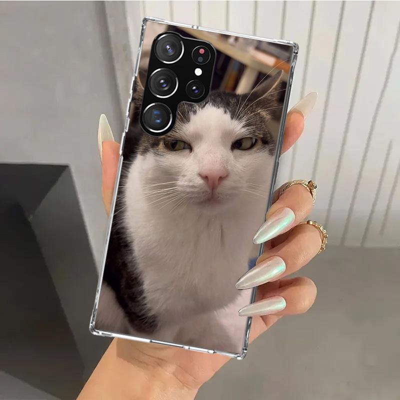 Pet Cat Funny Memes Phone Case for Samsung Galaxy S26 S24 S23 Ultra S25 Edge S22 S21 Plus S20 FE + Soft Print Shell Funda Galaxy