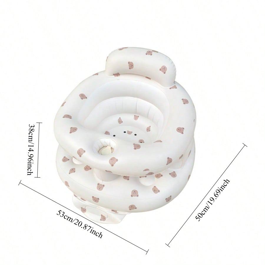 3-36 Months Baby Inflatable Booster Seat With Fence And Built-In Air Pump Dual-Layer Sitting Posture Training Chair