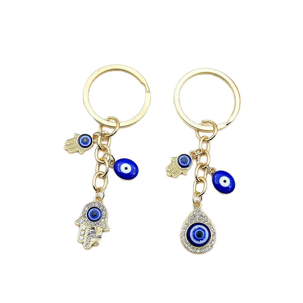 Heart-Shaped Evil Eye Pendant Keychain