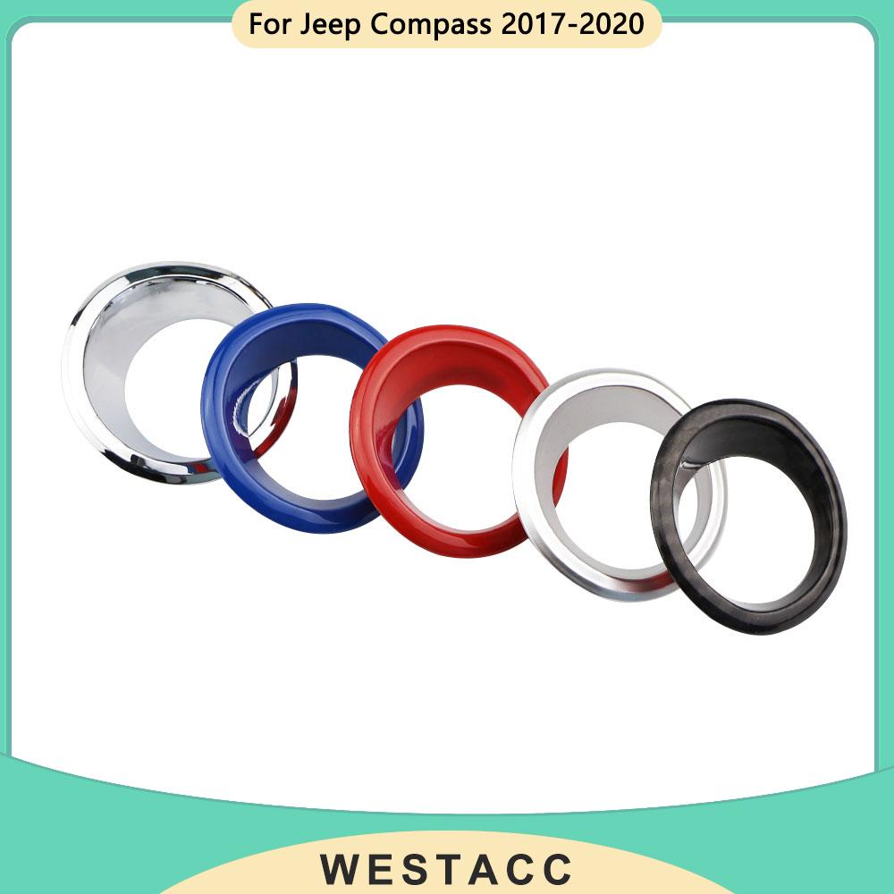 Auto Zündschlüssel Schalter Startknopf Abdeckung Ring Dekoration Aufkleber für Jeep Compass 2017 - Innen