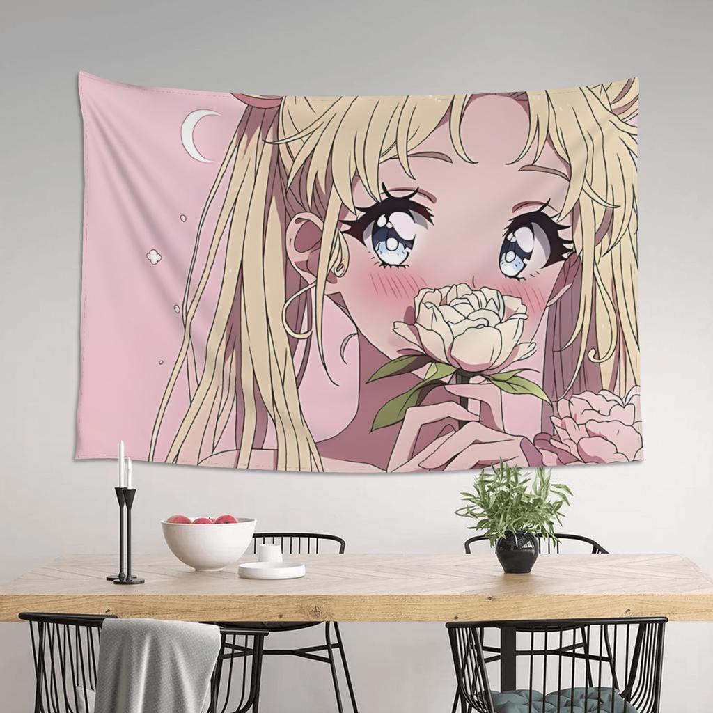 Cutecore Sailor Moons Tapestry Bedroom Decoration Wall Hanging Blanket Tapestry Cool Stuff For Room