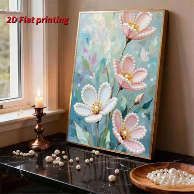 Set Pittura con Perle Fai da Te Motivo Loto Decorazione per la Casa Diamanti Adesivi Fatti a Mano Tela Creativa Pittura Artistica con Perle Artigianato Regalo Perfetto
