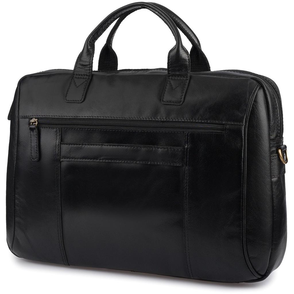 Torba męska skórzana na ramię laptopa duża czarna biznesowa Beltimore N01