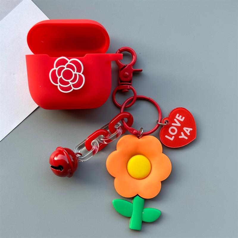 Suitable for AirPods pro1 wireless bluetooth headset case apple 1 flower cartoon 1/1 silicone soft case