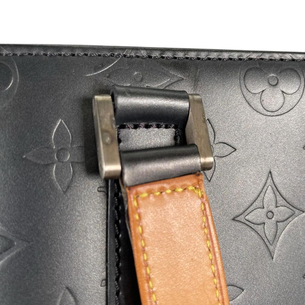 Louis Vuitton Stockon M55112 Handbag Black Women Used