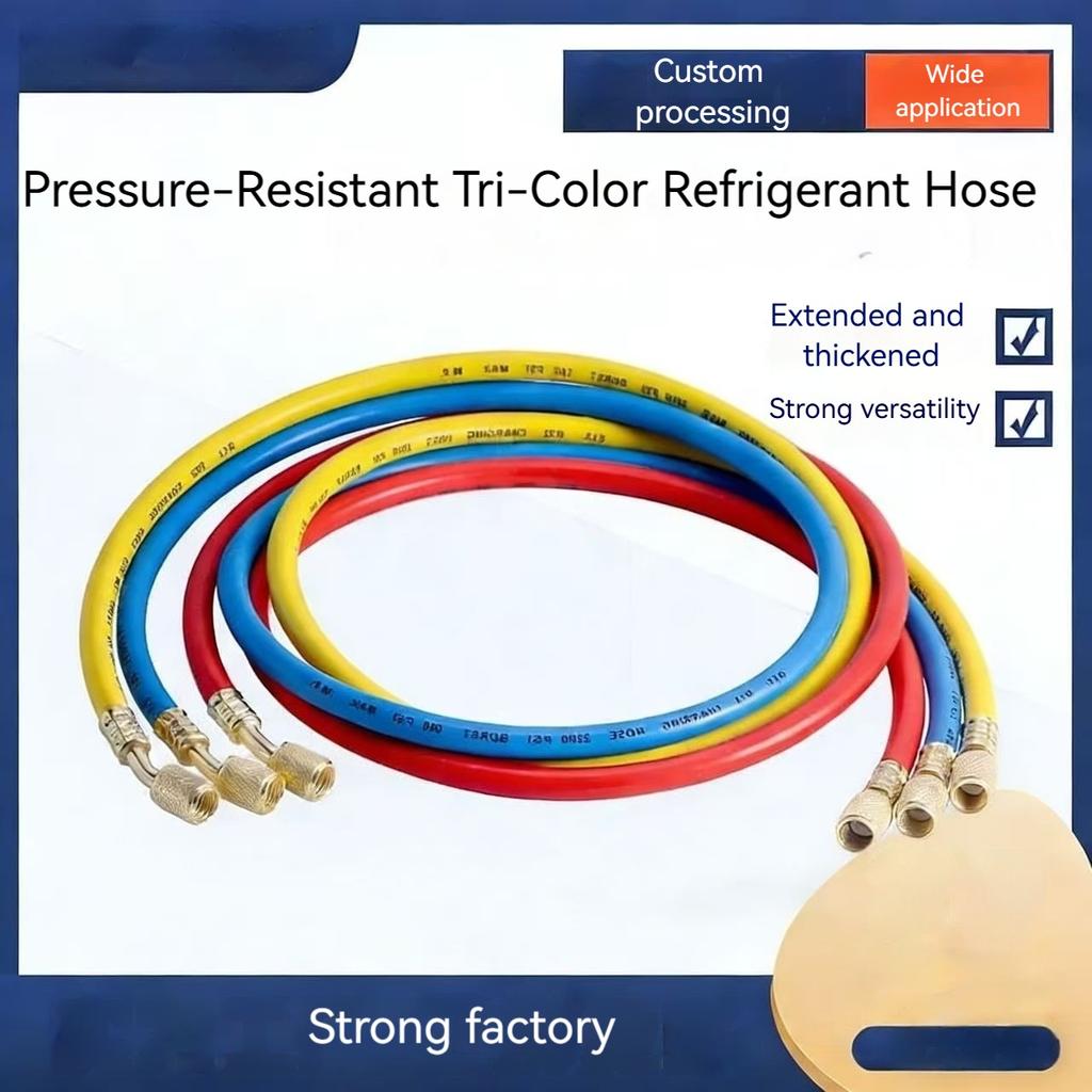 Brass Air Conditioning Refrigerant Charging Hose for R134a Industrial Can Withstand 3000/600 Psi Pressures for Outdoor Park Use