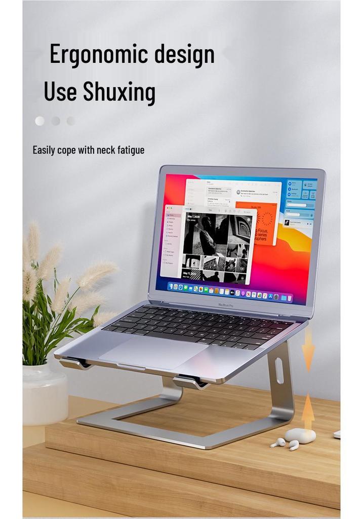 Portable Aluminum Laptop Cooling Stand with Adjustable Height