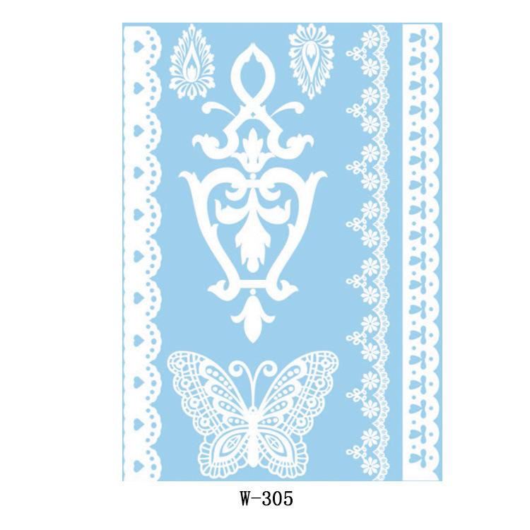 Black And White Lace Tattoo Sticker Wedding Bride Waterproof Tattoo Sticker Tattoo