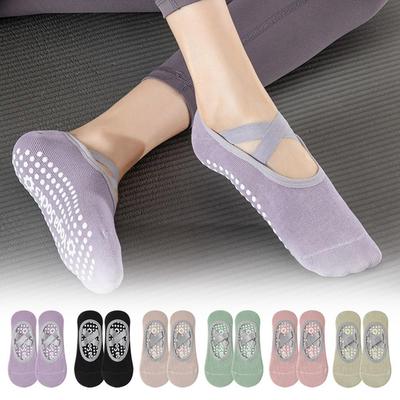 Yoga Socks Non-Slip Silicone Breathable Solid Color Women's Boat Socks Summer Fitness Bandage Dance Ballet Pilates Sports Socks