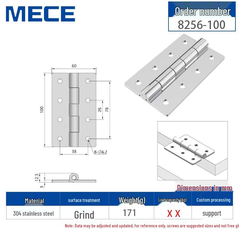 Thickened Stainless Steel Small Hinge for Folding Cabinet, Window, or Wooden Box with Lotus Leaf Design.