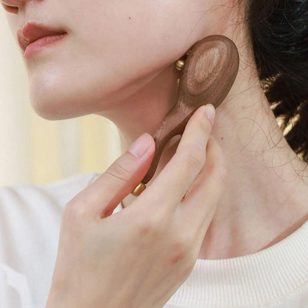 Antistatic Guasha Face Massager Tool Wooden Handle Wood Gua Sha Tool Facial Massage
