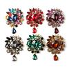 SKEDS Rhinestone Luxury Flower Brooch Pin For Women Elegant Crystal Pendant Wedding Party Jewelry Creative Brooches Pins Gift