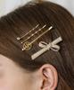 Has [4 Set] Hw001 Glitter Ribbon Hair Pin Set