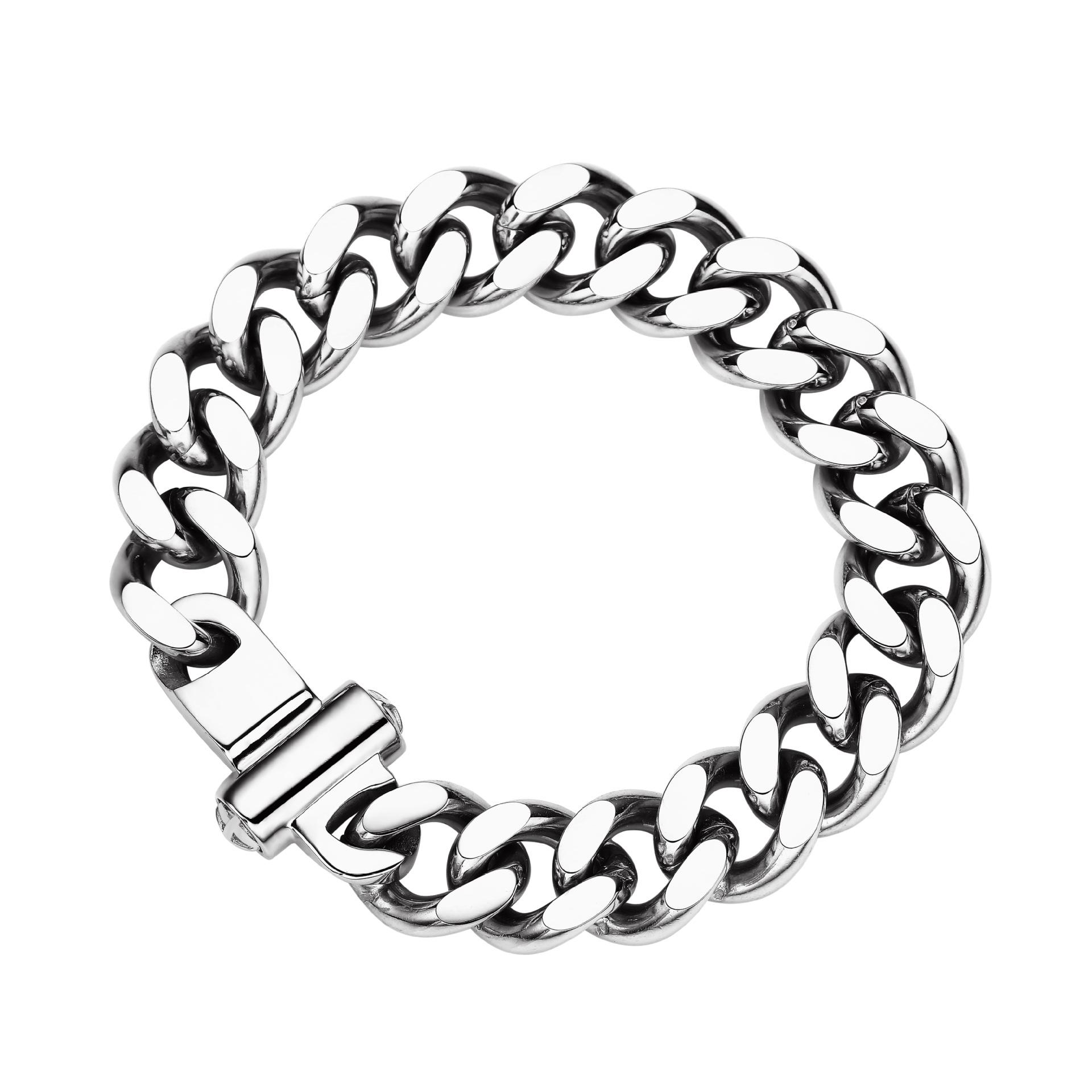 European Style Rhinestone Cuban Bracelet with Titanium Steel Magnetic Clasp