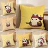 Cute Rabbit Dresses In Different Pillow Case Comfort Sofa Bed Silky Elegant Invisible Zipper Decorative Cushion Cover