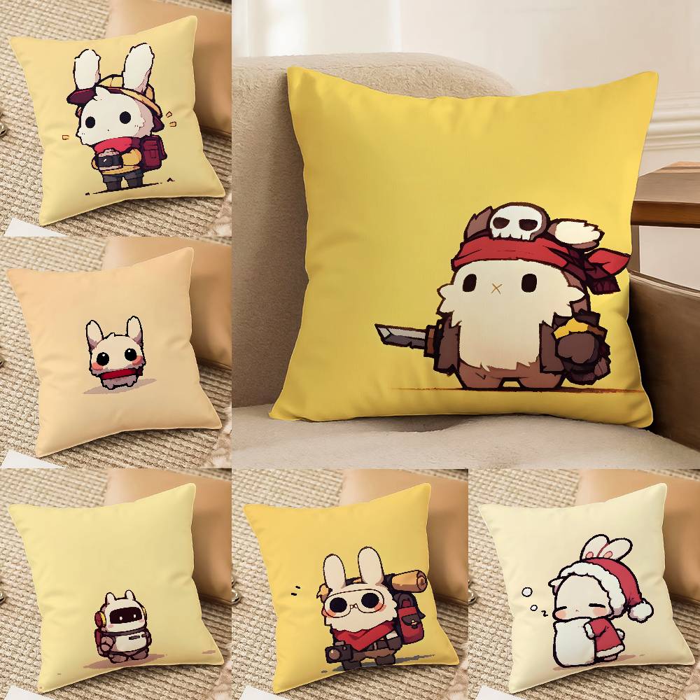 Cute Rabbit Dresses In Different Pillow Case Comfort Sofa Bed Silky Elegant Invisible Zipper Decorative Cushion Cover