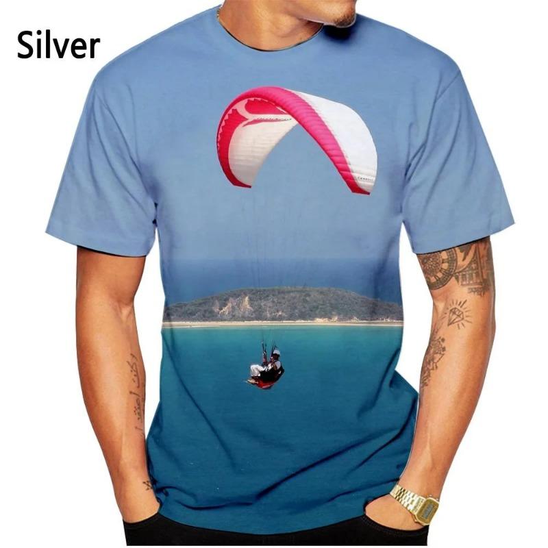 New Fashion Summer Casual Short Sleeve Streetwear Shirt Extreme Sports Paraglider 3D Printed T-shirt Men's and Women's Top