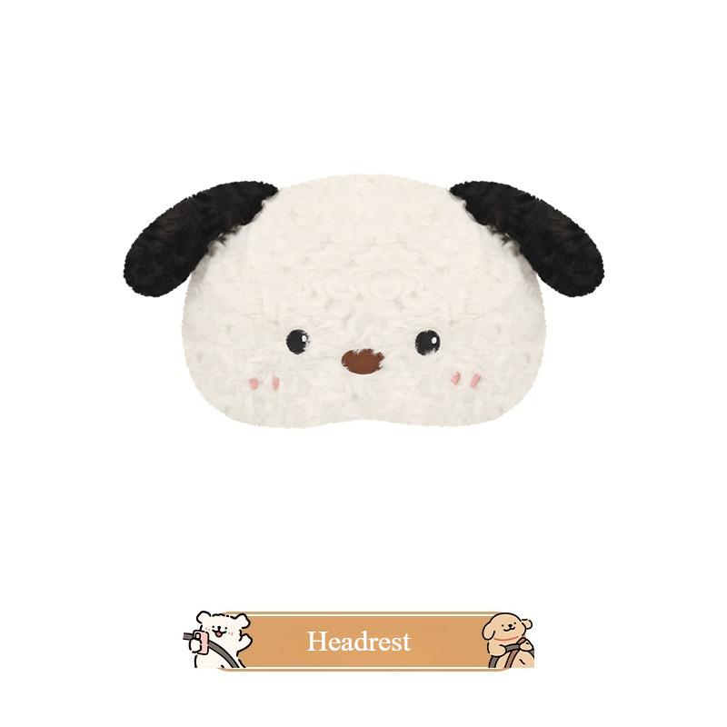 Cute Cartoon Couple Line Puppy Car Cushion Four Season Universal Vehicle Seat Backrest Support Breathable Comfortable Auto Seat