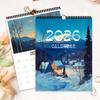 1 st 2026 Väggkalender Oljemålning Landskapsserie, 12 Vackra Designer, Perfekt Gåva för Födelsedagar Jul Nyår