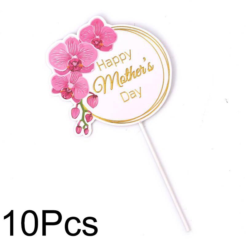

10/12Pcs/Pack Cake Toppers Party Supplies Birthday DIY Happy Mother s Day Cake Decoration Flower Cupcake
