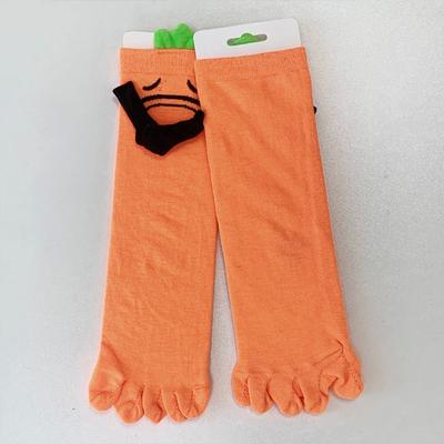 Cute Cartoon Socks Women And Men Five-Toed Socks Casual Daily Mid-Calf Socks