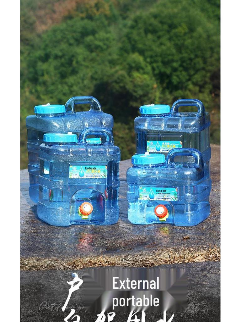 Portable Food Grade Water Storage Container with Faucet for Outdoor Camping and Self-Driving Tours
