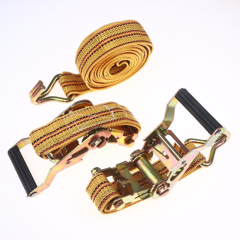 Heavy Duty Ratchet Tie Down Straps 2/3/4/6 Meter Long Double Hook Lashing Belt For Truck Cargo Securing Transport Binding