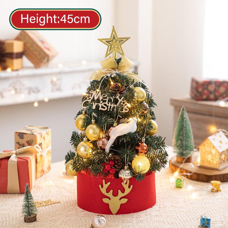 2022 New 45/60cm Merry Christmas Tree For Home Desktop Decoration Cristmas Ornament Xmas Navidad Gifts Led New Year Tree