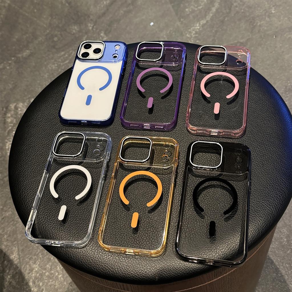 Applicable to iPhone17promax magnetic mobile phone case integrated touch button Apple 16 anti-drop acrylic protective case