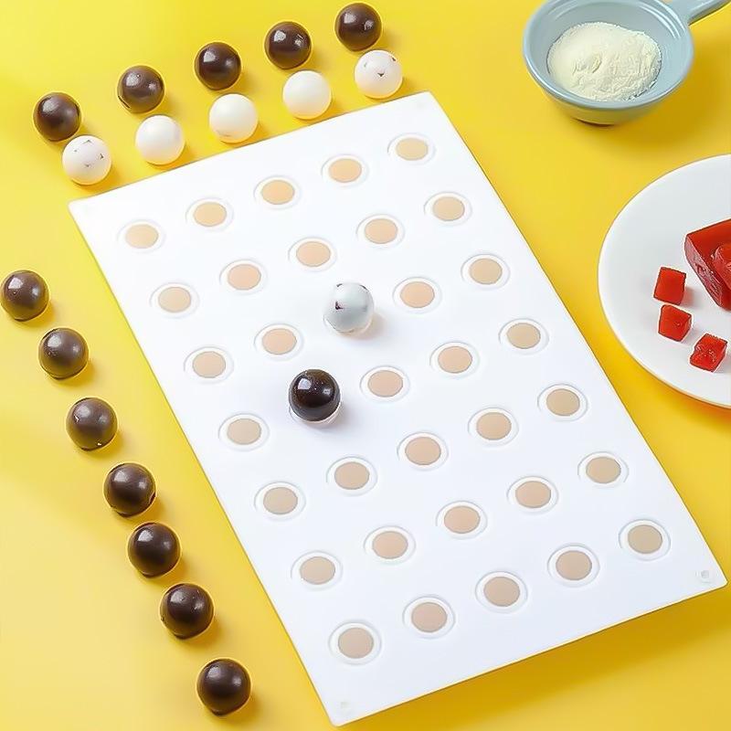 35-Hole Round Silicone Mold, 5g Mooncake Lava Filling Mold, Chocolate Hawthorn Ball Jelly Mousse Cake Baking Tool